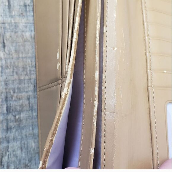 VINTAGE COACH Ashley Slim Envelope Leather Wallet Tan - Picture 11 of 11